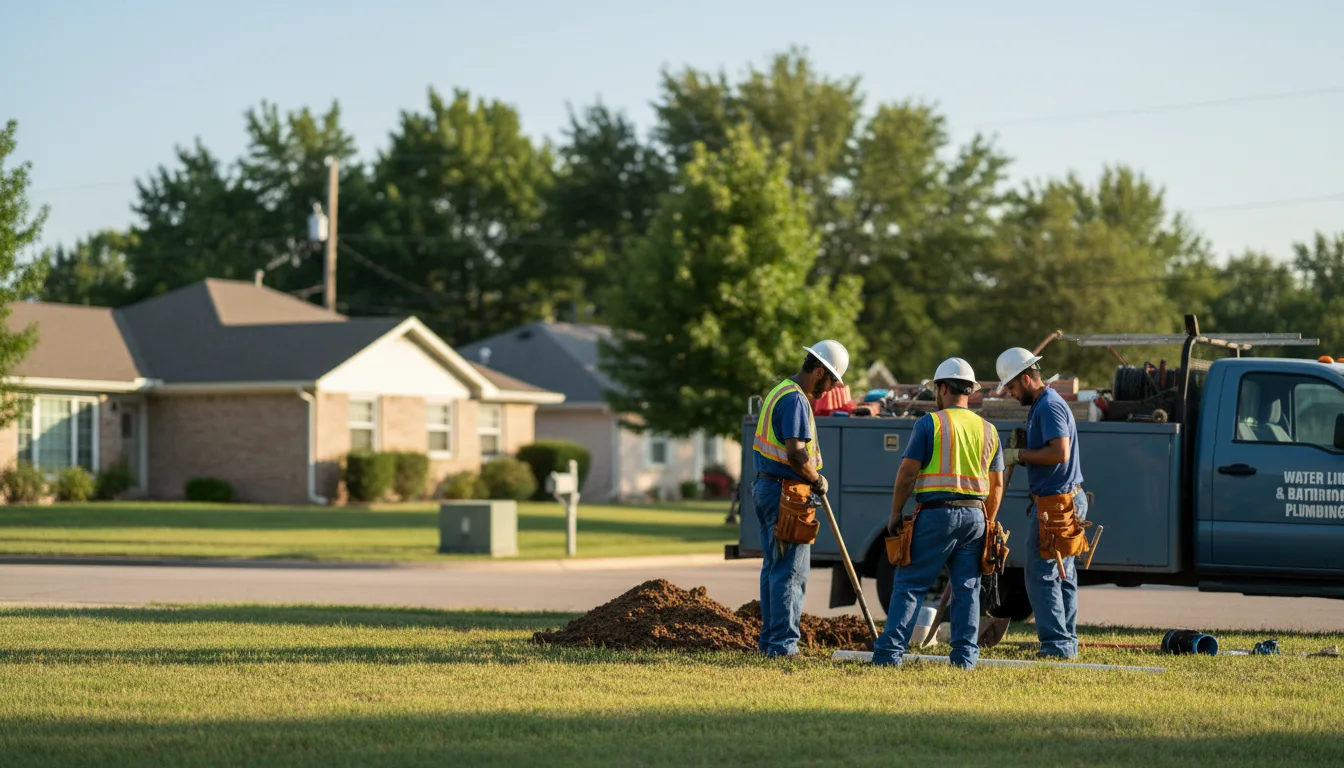 Residential water line and bathroom plumbing service in Maud, TX